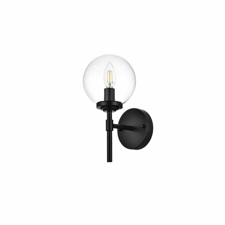 CLING 110 V One Light Vanity Wall Lamp, Black CL2955748